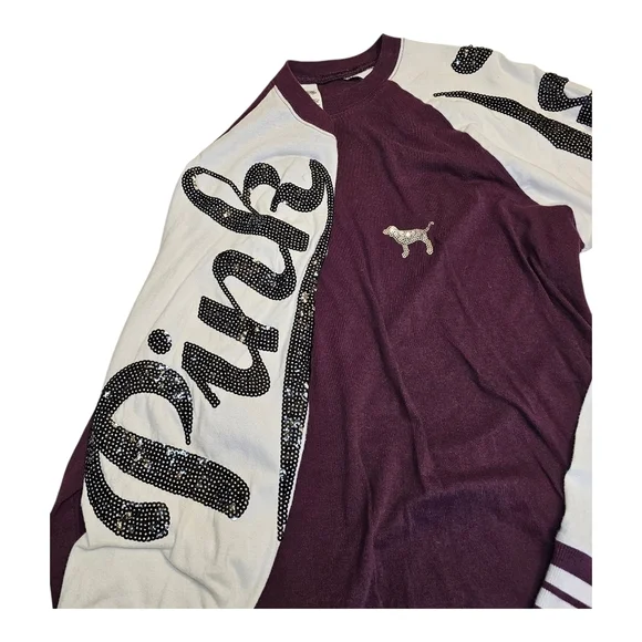 Pink by Victoria's Secret Plum Long Sleeve Top Medium - Picture 3 of 7